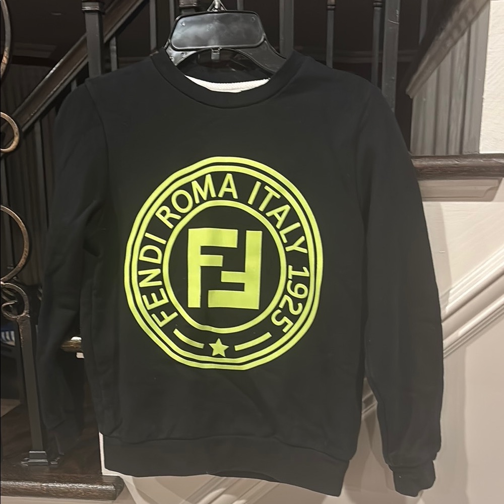 Fendi Black Sweater with Vibrant Yellow Emblem